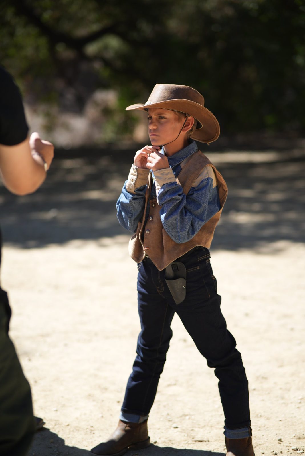 Costume fitting for the sheriff under the sun